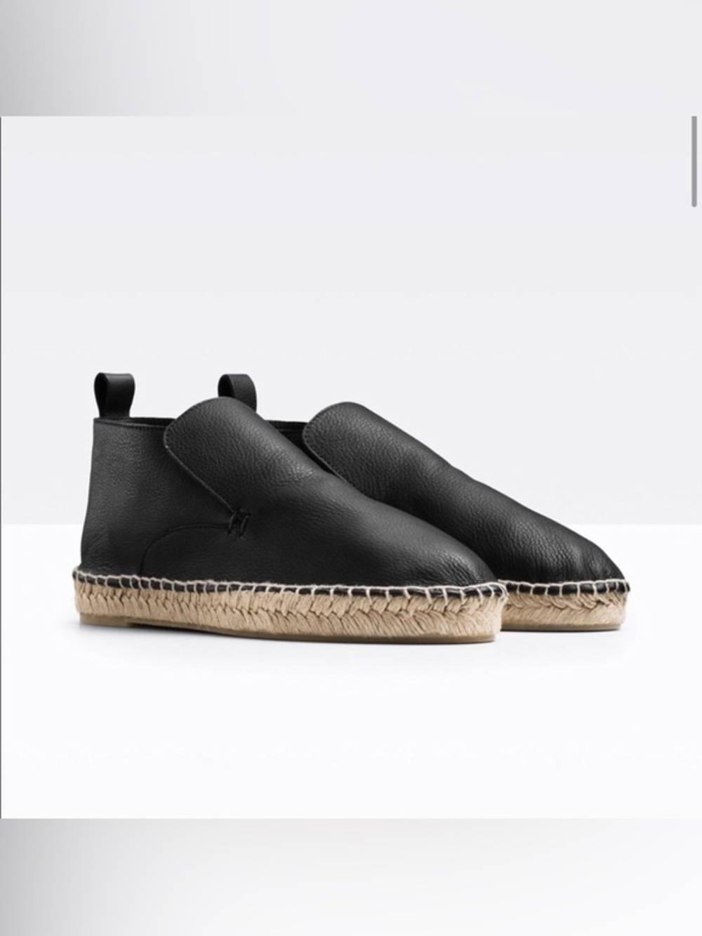 Vince Ronan Black Leather Espadrilles